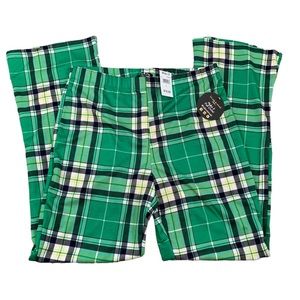 NWT Jolie & Joy Plaid Lounge Pants Size L Green Black White Polyester…